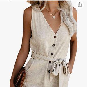 NEW Women's Sleeveless Belted Wrap Short Romper